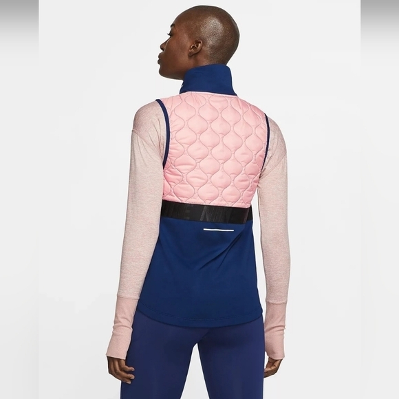 Women’s Nike Aerolayer  Running Vest Void/Atmosphere Grey Size S - Picture 2 of 16